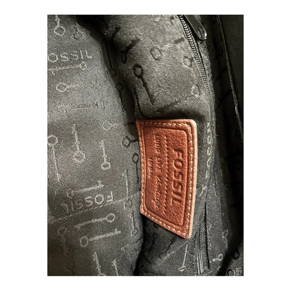 Fossil Black and Tan Leather Satchel vintage - Picture 5 of 6